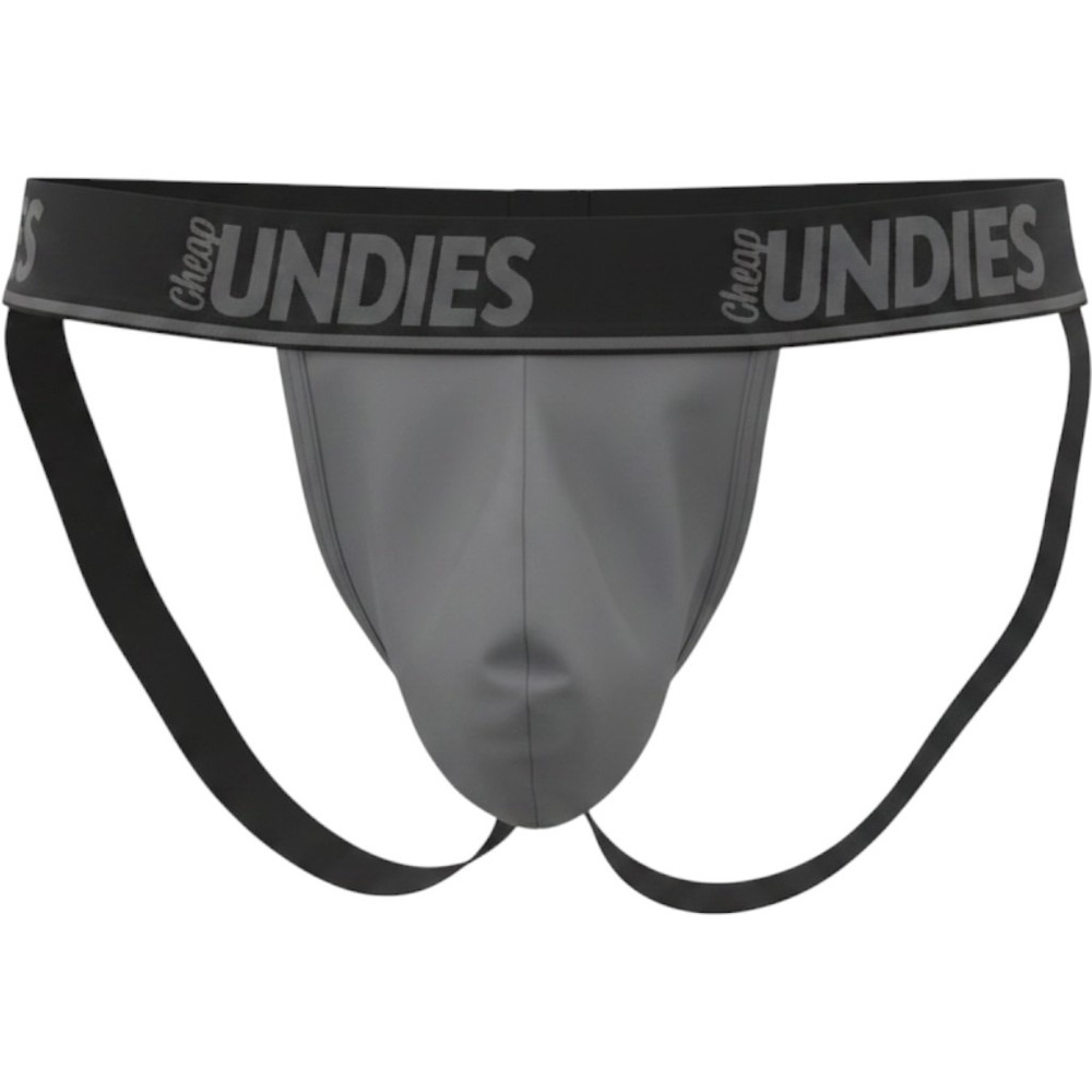 CheapUndies Men Jockstrap Modal Blend XL Gray Logo Waistband Athletic Underwear